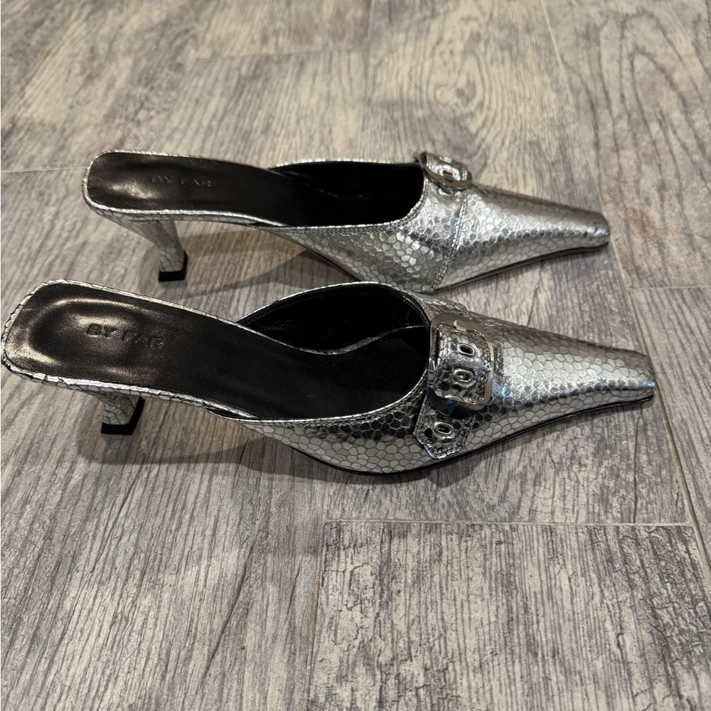 By Far silver Evelyn mules - Picture 6 of 10